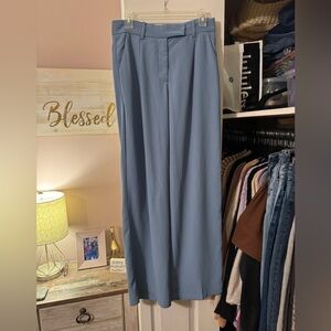 Wide Leg Light Blue Women's Trousers